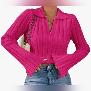 Hot Pink Cropped Sweater